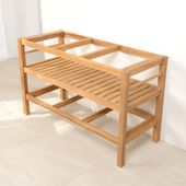 wohnfreuden Teakholz Unterschrank JUNIOR 120 cm inkl. 3 Körbe