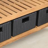 wohnfreuden Teakholz Unterschrank JUNIOR 120 cm inkl. 3 Körbe