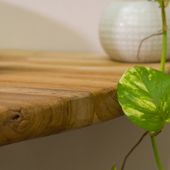 Teakholz Waschtischplatte 100 cm Bad Garten WC Massivholz Badmöbel Holzplatte Unterschrank Wohnfreuden