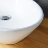 wohnfreuden Keramik Aufsatzwaschbecken 59 cm oval weiss