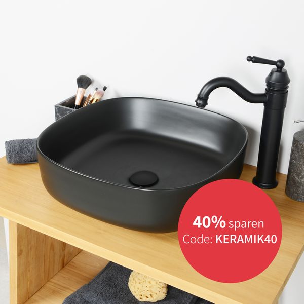 Keramik Aufsatzwaschbecken 46 cm schwarz