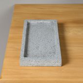 wohnfreuden Terrazzo Tablett grau 24 x 12 cm