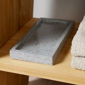 wohnfreuden Terrazzo Tablett grau 24 x 12 cm