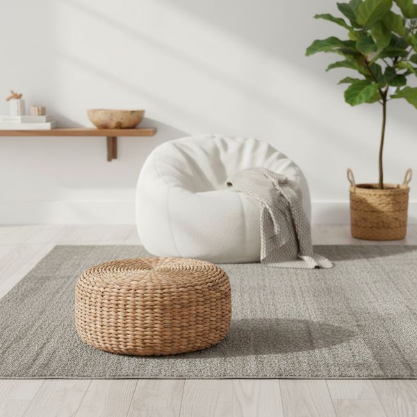 Sitz-Pouf BRUNO aus Wasserhyazinthe 30 cm wohnfreuden