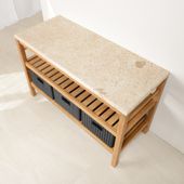 wohnfreuden Marmor Waschtischplatte creme 120x50x3 cm