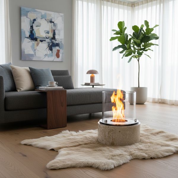 Bio Ethanol Kamin Feuerstelle Garten Terrasse creme kaufen