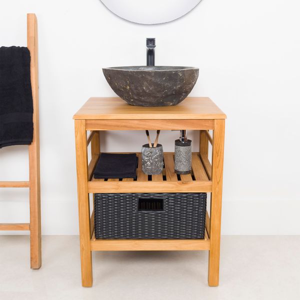 Wohnfreuden Teakholz Waschtisch JUNIOR 60 cm