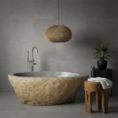 Badewanne aus Naturstein oval wohnfreuden