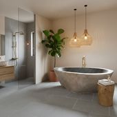 Badewanne aus Naturstein oval wohnfreuden