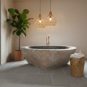 Badewanne aus Naturstein oval wohnfreuden