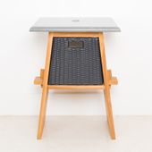Wohnfreuden Teakholz Waschtisch ZEN 60 cm mit Naturstein Platte extra hoch