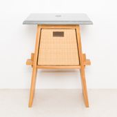 Wohnfreuden Teakholz Waschtisch ZEN 60 cm mit Naturstein Platte extra hoch