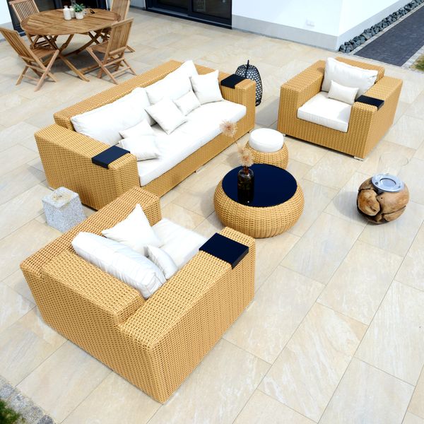 Polyrattan Gartenmöbel Set POLLY 5-teilig Lounge Set Wohnfreuden