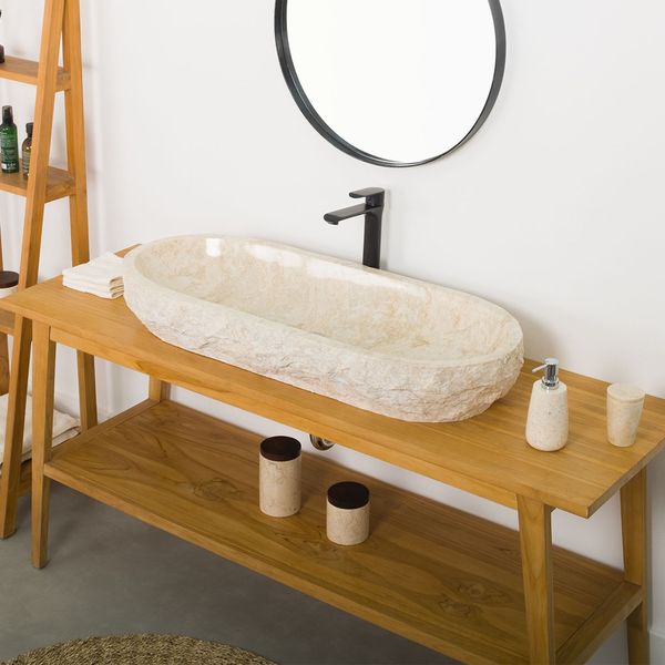 Marmor Waschbecken Erosi creme 100cm Wohnfreuden