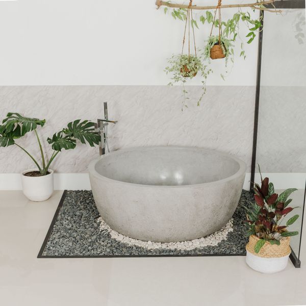 Badewanne Terrazzo 150 cm grau weiß kaufen