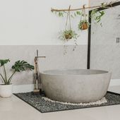 Badewanne Terrazzo 150 cm grau weiß kaufen 2