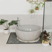 Badewanne Terrazzo 150 cm grau weiß kaufen 1