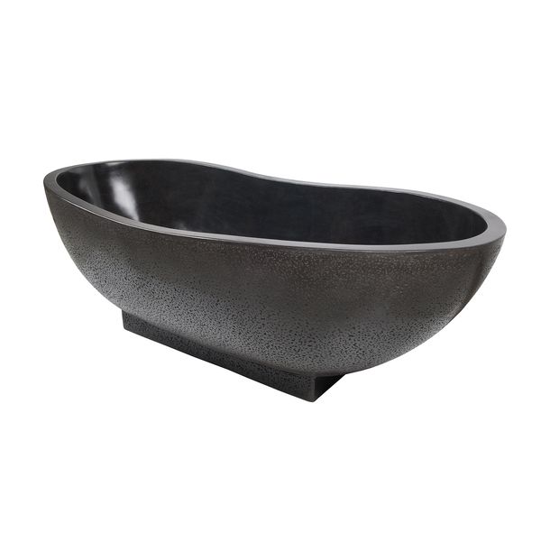 Badewanne aus Terrazzo 180x85 cm schwarz kaufen