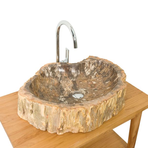 Waschbecken fossiles Holz ca. 60 cm innen poliert kaufen