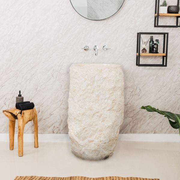 Marmor Standwaschbecken 90 cm creme kaufen