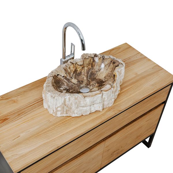 Waschbecken fossiles Holz ca. 50 cm innen poliert kaufen