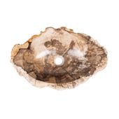 Waschbecken fossiles Holz ca. 50 cm innen poliert kaufen 2