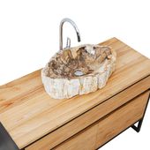 Waschbecken fossiles Holz ca. 50 cm innen poliert kaufen 1