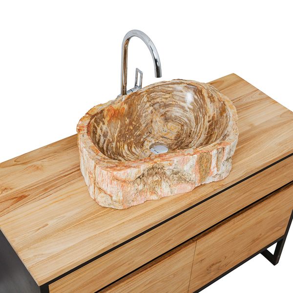 Waschbecken fossiles Holz ca. 60 cm innen poliert kaufen