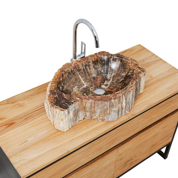 Waschbecken fossiles Holz ca. 60 cm innen poliert kaufen
