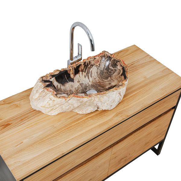 Waschbecken fossiles Holz ca. 60 cm innen poliert kaufen