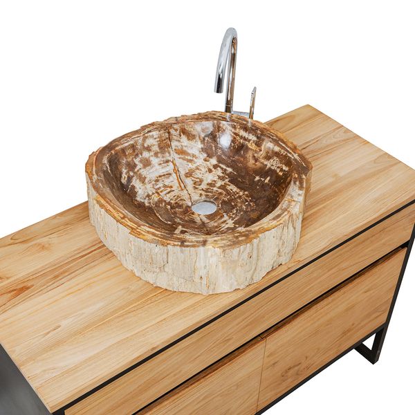 Waschbecken fossiles Holz ca. 50 cm innen poliert kaufen