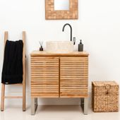 Marmor Waschbecken rund 40 cm creme kaufen 2