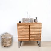 Marmor Waschbecken rund 40 cm grau kaufen 5