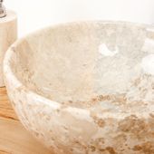 Marmor Waschbecken rund 35 cm creme kaufen 4