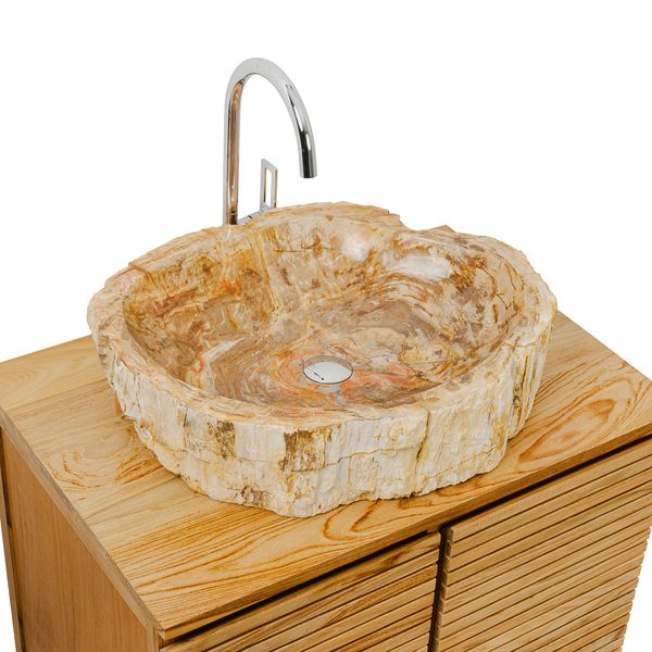 Waschbecken fossiles Holz ca. 60 cm innen poliert kaufen