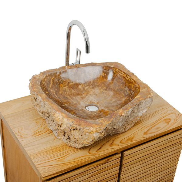 Waschbecken fossiles Holz ca. 50 cm innen poliert kaufen