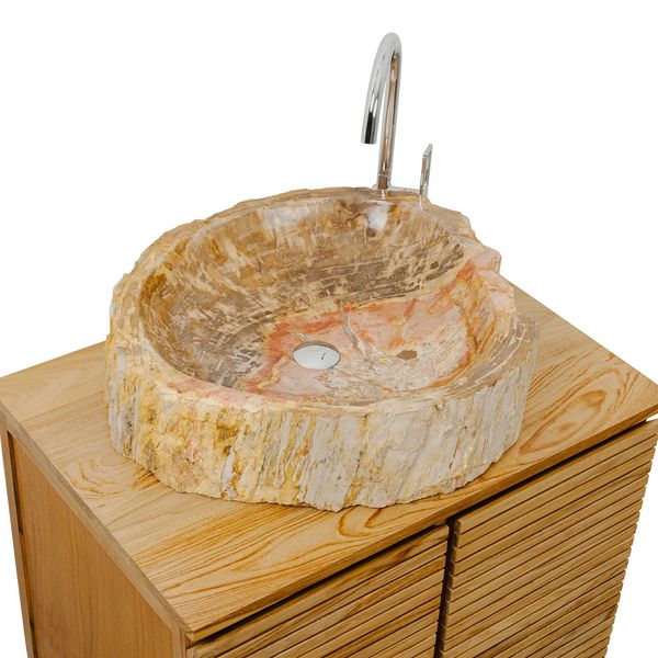 Waschbecken fossiles Holz ca. 60 cm innen poliert kaufen