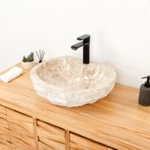 Marmor-Stein-Waschbecken 50 cm creme kaufen 1