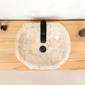 Marmor-Stein-Waschbecken 50 cm creme kaufen 3
