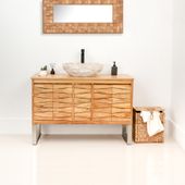 Marmor-Stein-Waschbecken 50 cm creme kaufen 2