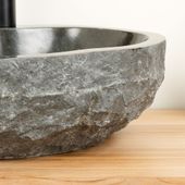 Marmor-Stein-Waschbecken 50 cm schwarz kaufen 2