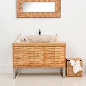 Marmor-Stein-Waschbecken 60 cm creme kaufen 2