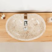 Marmor-Stein-Waschbecken 60 cm creme kaufen 4