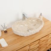 Marmor-Stein-Waschbecken 60 cm creme kaufen 6