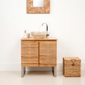 Marmor-Stein-Waschbecken 40 cm creme poliert kaufen 3