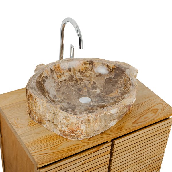 Waschbecken fossiles Holz ca. 60 cm innen poliert kaufen
