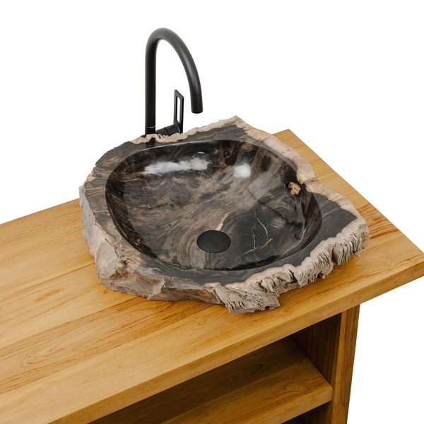 Waschbecken fossiles Holz ca. 50 cm innen poliert kaufen