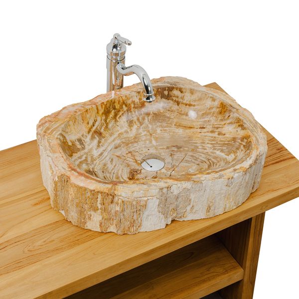 Waschbecken fossiles Holz ca. 60 cm innen poliert kaufen
