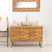 Marmor Erosi Waschbecken 50 cm creme Wohnfreuden