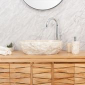 Erosi Marmor Waschbecken mit Naturkante 50 cm
